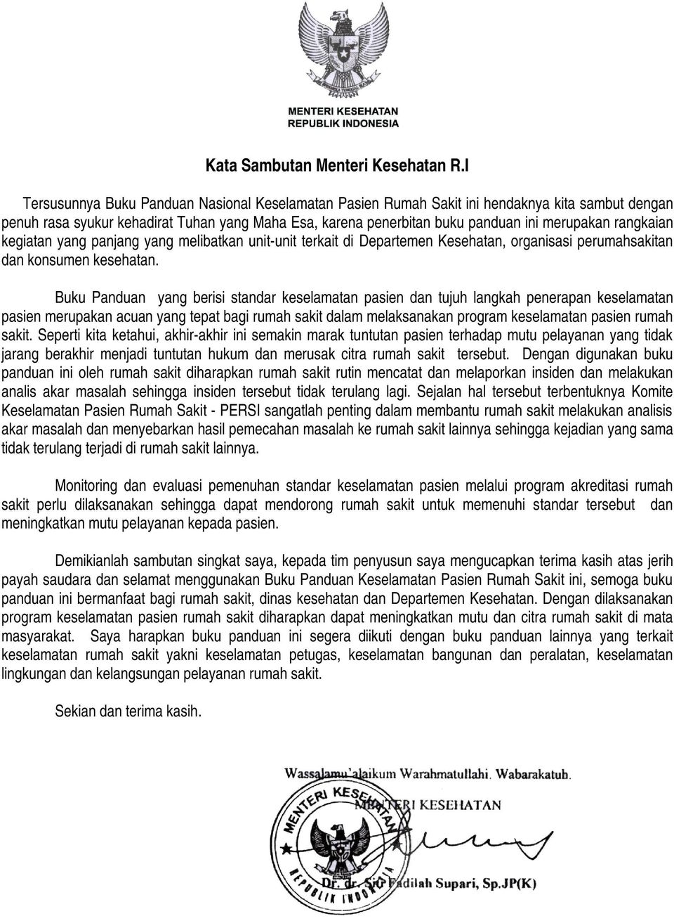 Detail Standar Keselamatan Pasien Rumah Sakit Nomer 42