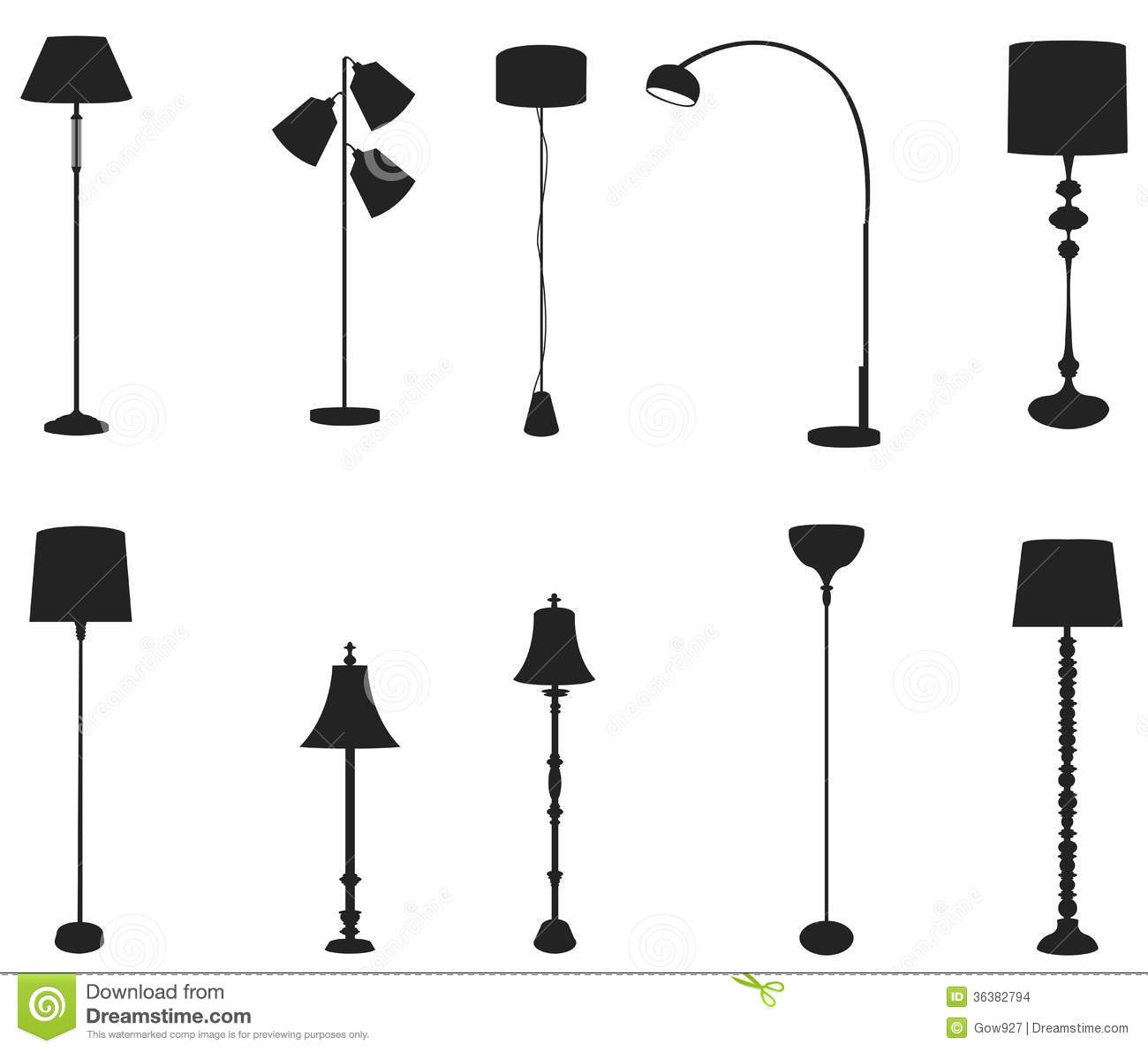 Detail Standing Lamp Vector Nomer 37