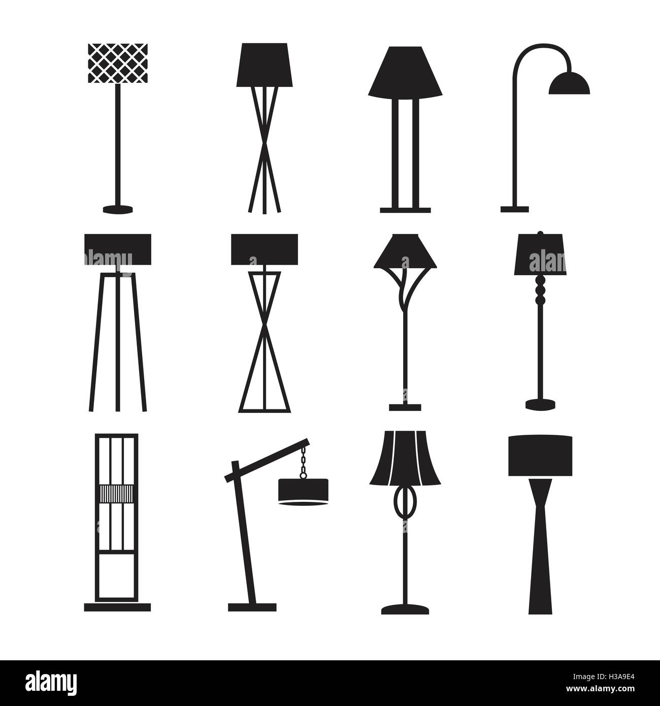 Detail Standing Lamp Vector Nomer 43