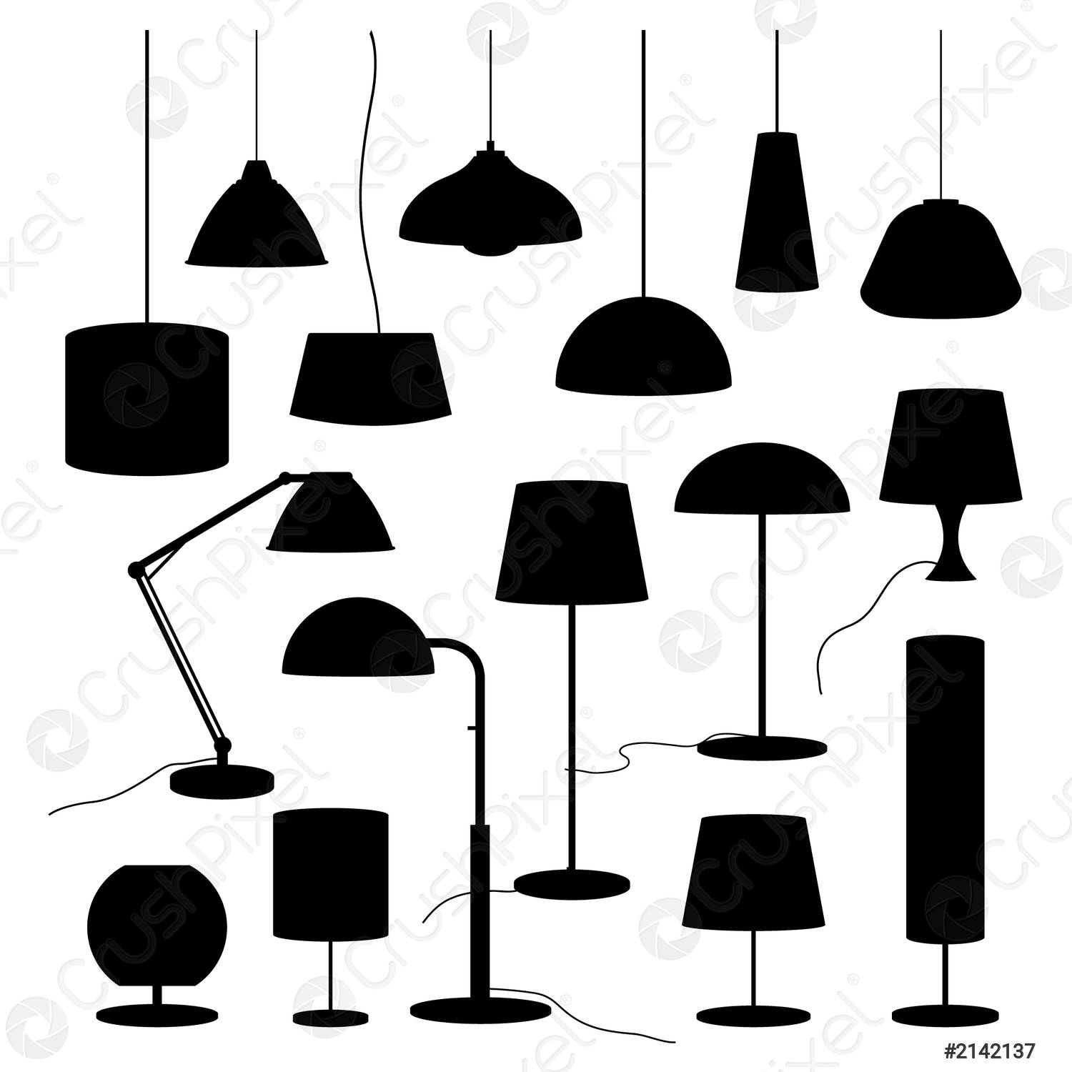 Detail Standing Lamp Vector Nomer 52