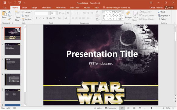 Detail Star Wars Powerpoint Template Free Nomer 14