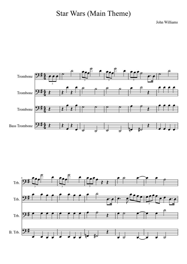 Detail Star Wars Sheet Music For Trombone Nomer 22