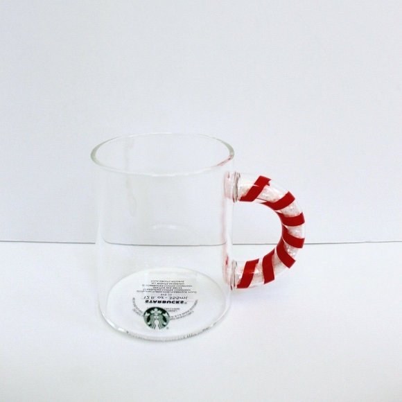 Starbucks Clear Mug With Candy Cane Handle - KibrisPDR