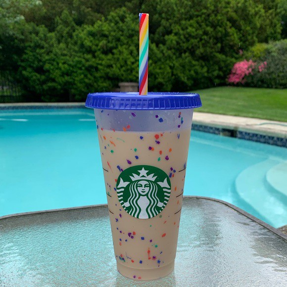 Detail Starbucks Rainbow Confetti Cup Nomer 25