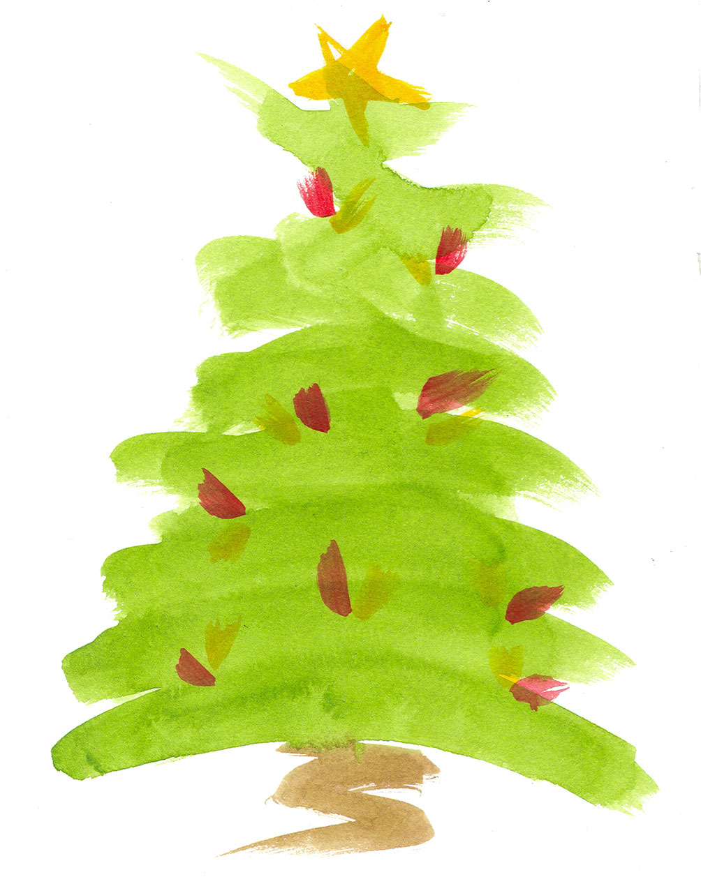 Detail Aquarell Weihnachtsbaum Nomer 18