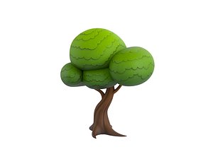 Detail Cartoon Tree 3d Model Nomer 12