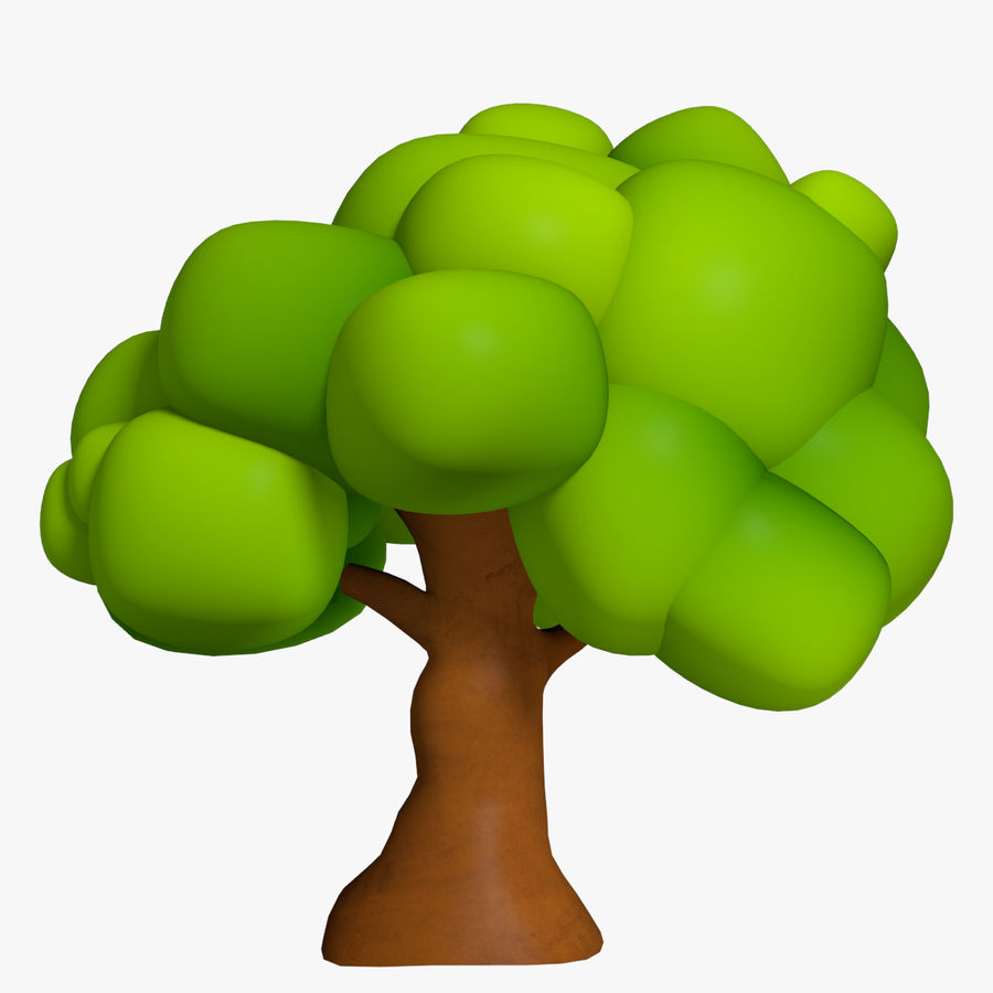 Detail Cartoon Tree 3d Model Nomer 2