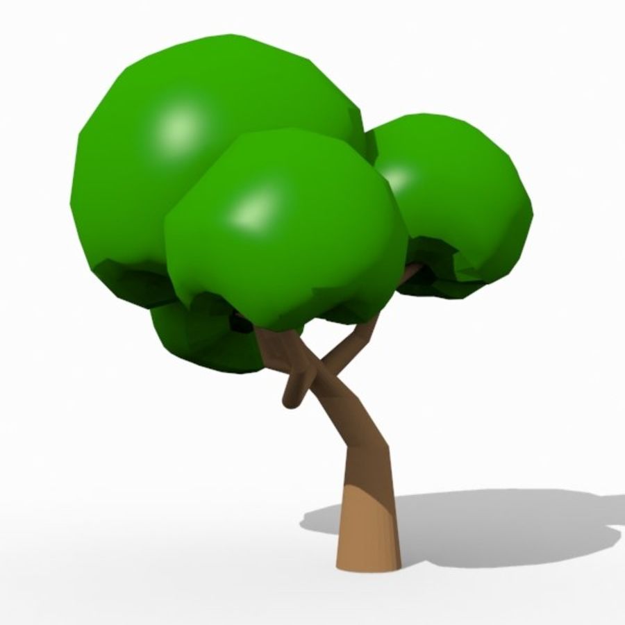 Detail Cartoon Tree 3d Model Nomer 17
