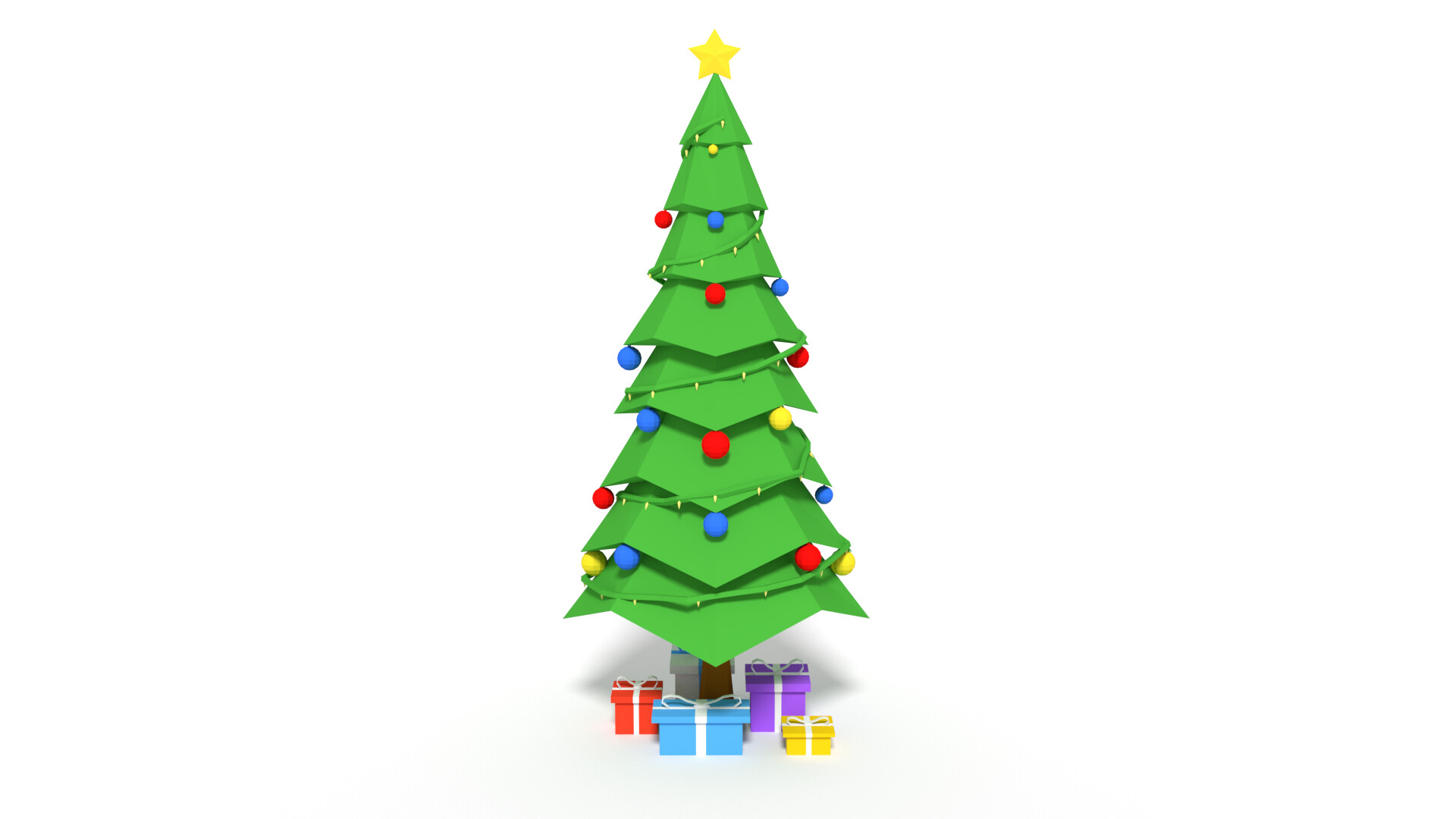 Detail Cartoon Tree 3d Model Nomer 18