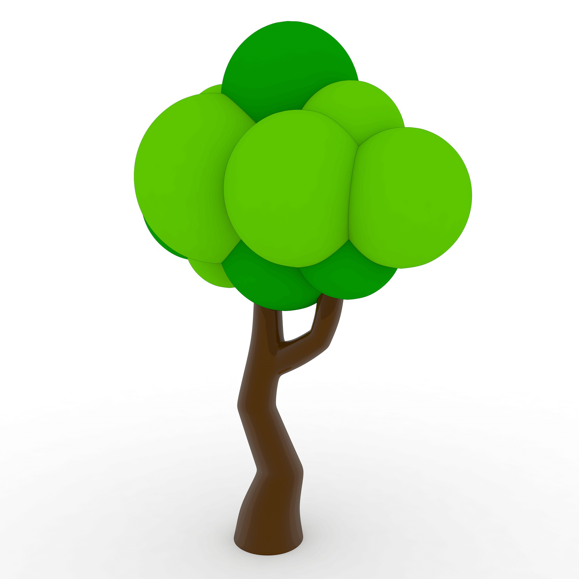Detail Cartoon Tree 3d Model Nomer 19