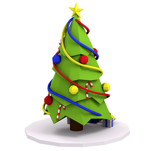 Detail Cartoon Tree 3d Model Nomer 21