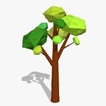 Detail Cartoon Tree 3d Model Nomer 22