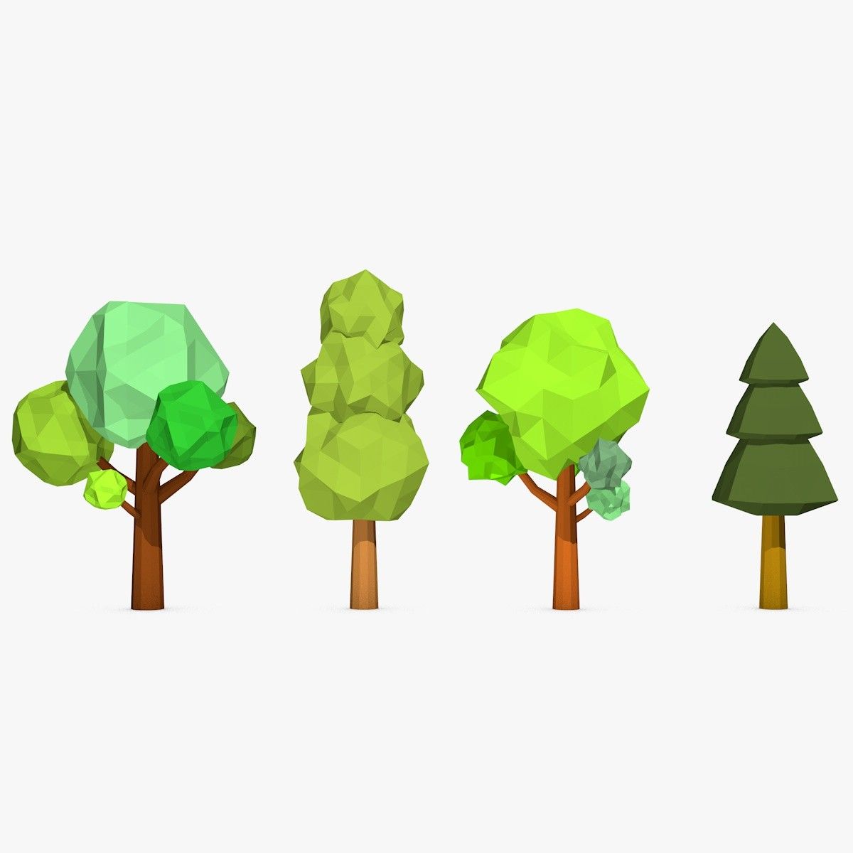 Detail Cartoon Tree 3d Model Nomer 8