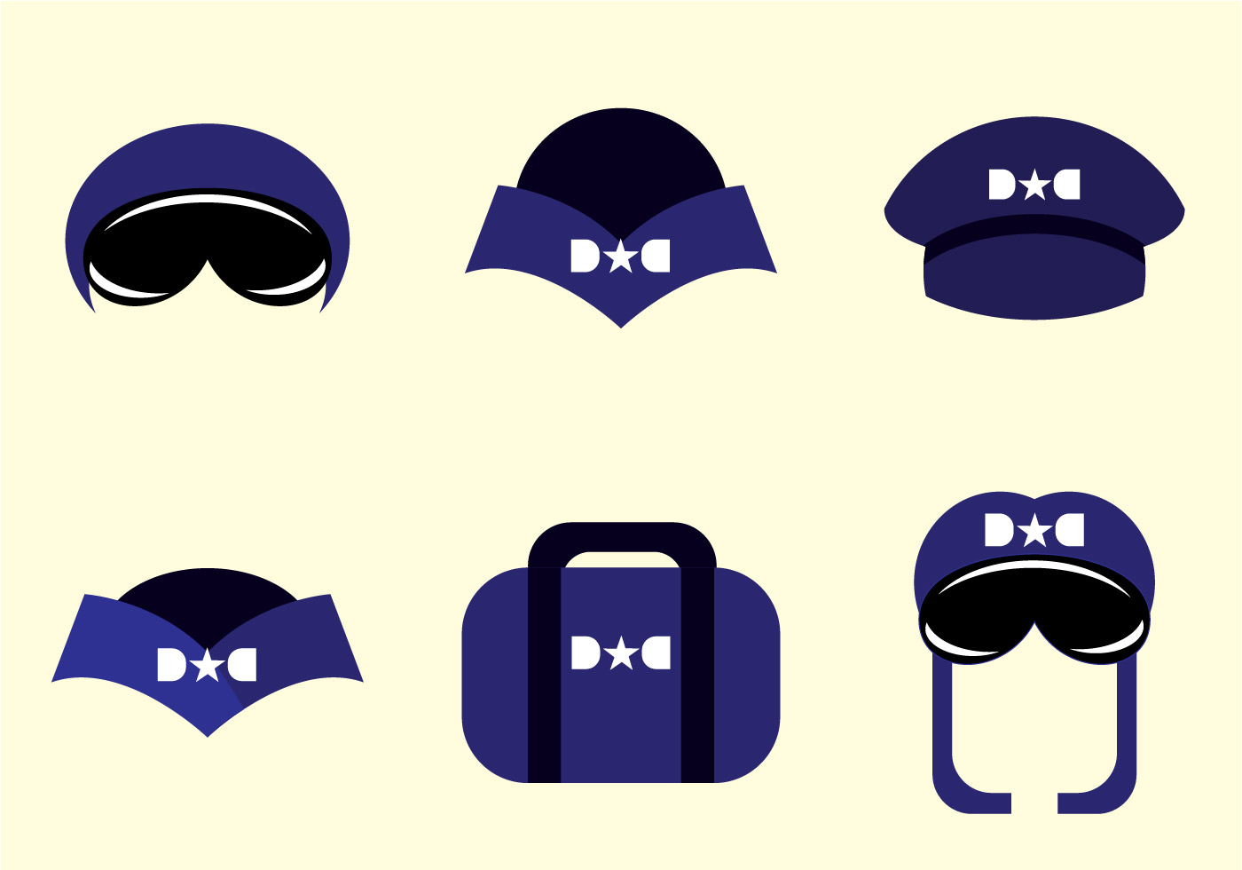 Detail Pilot Hat Vector Nomer 8