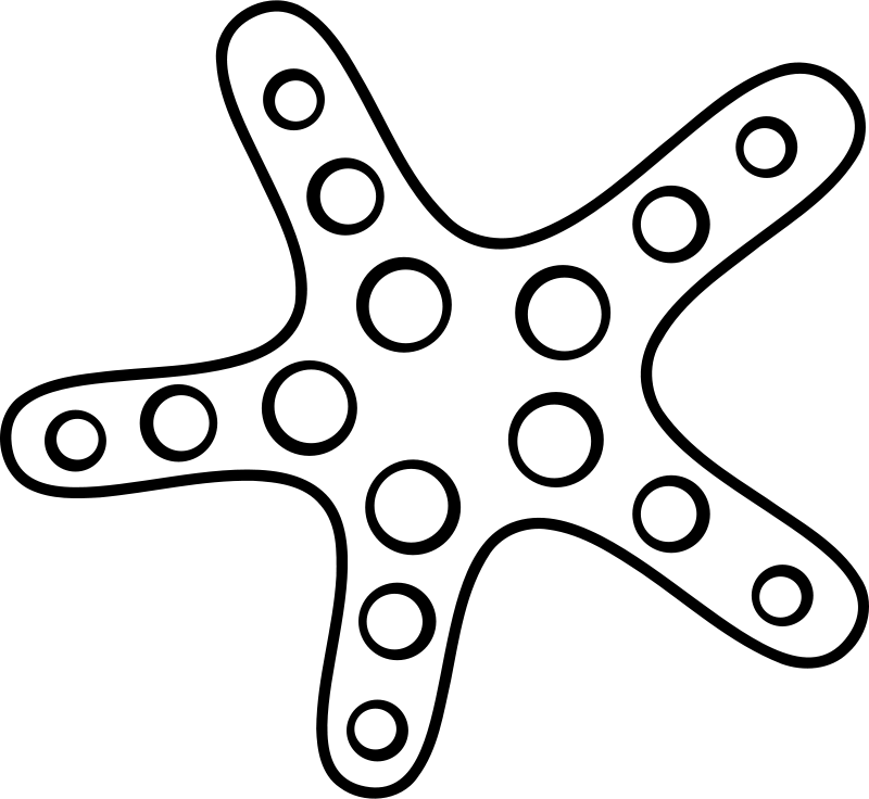 Detail Starfish Black And White Clipart Nomer 20