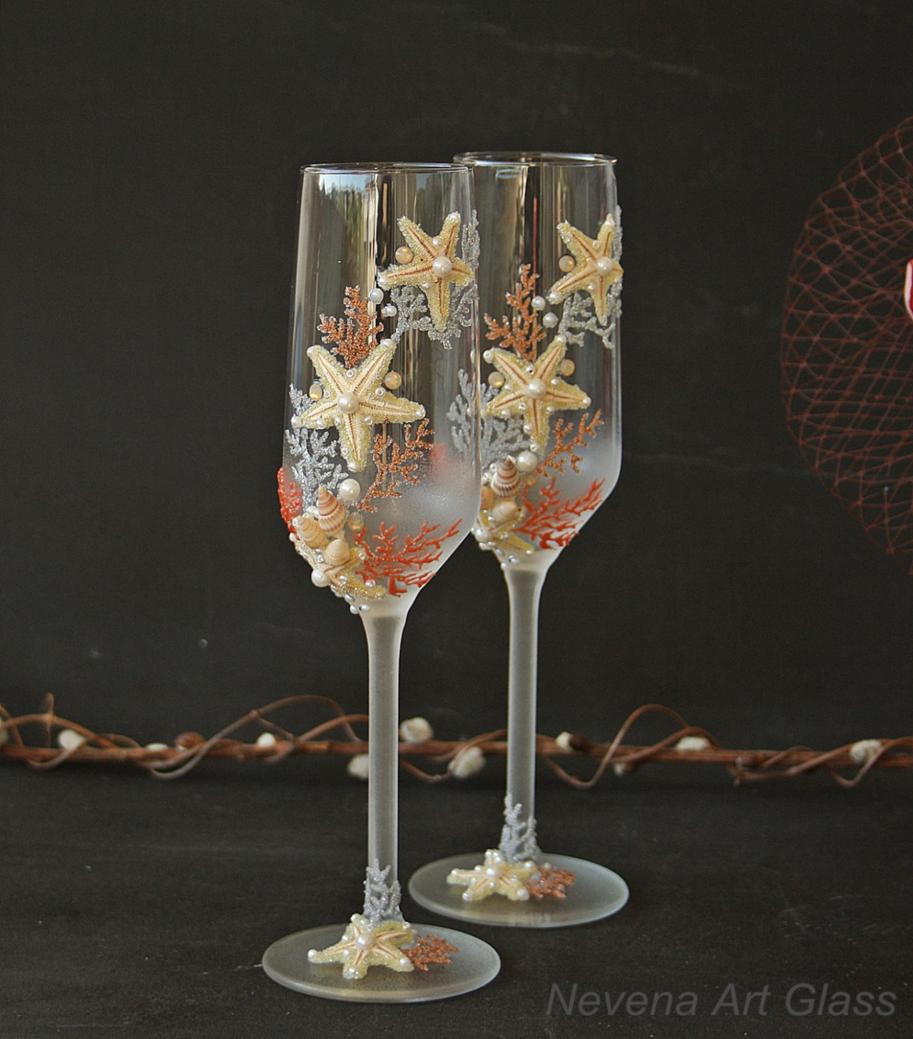 Detail Starfish Champagne Flutes Nomer 9