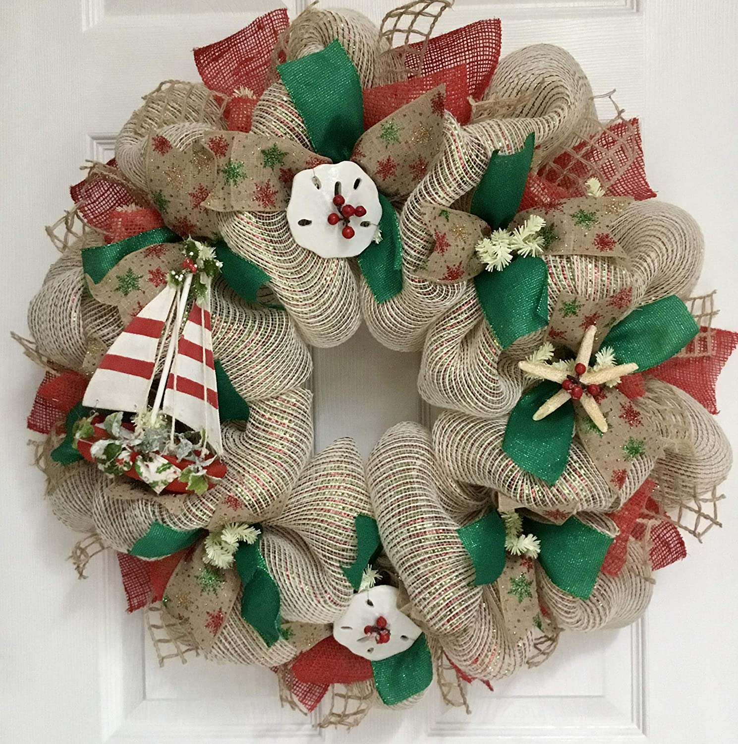 Detail Starfish Christmas Wreath Nomer 8