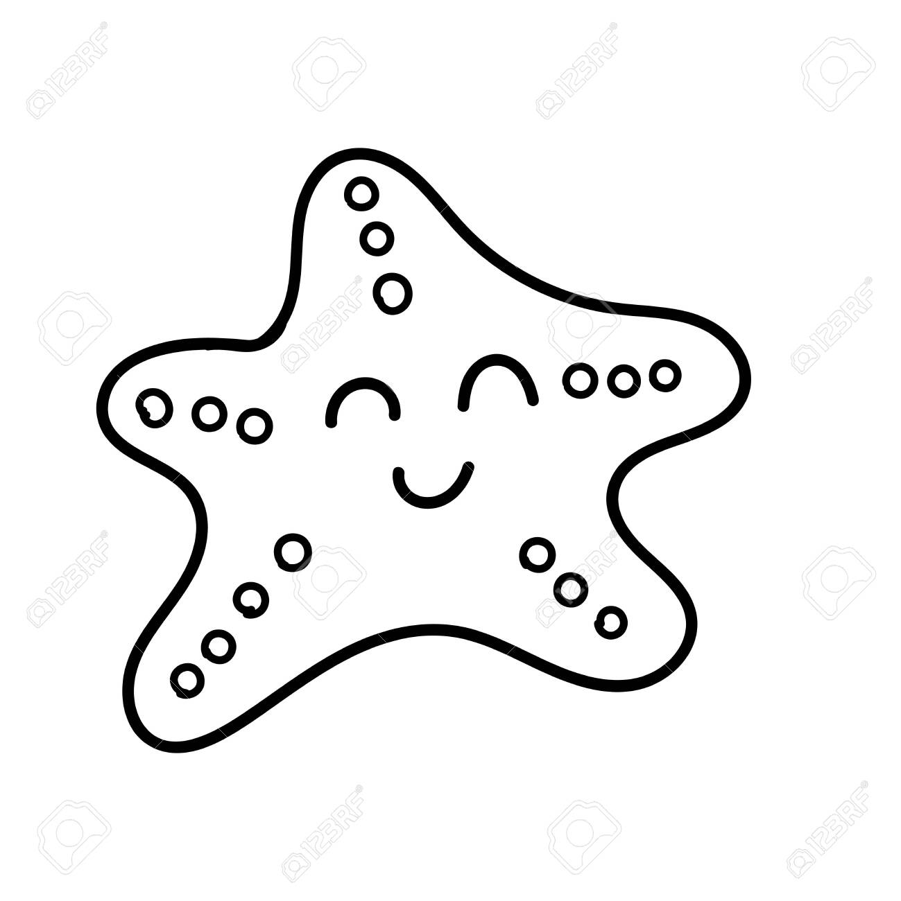 Detail Starfish Clipart Black And White Nomer 28