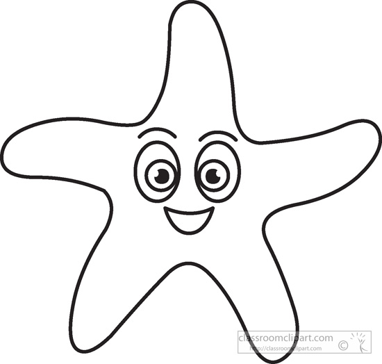 Detail Starfish Clipart Black And White Nomer 40