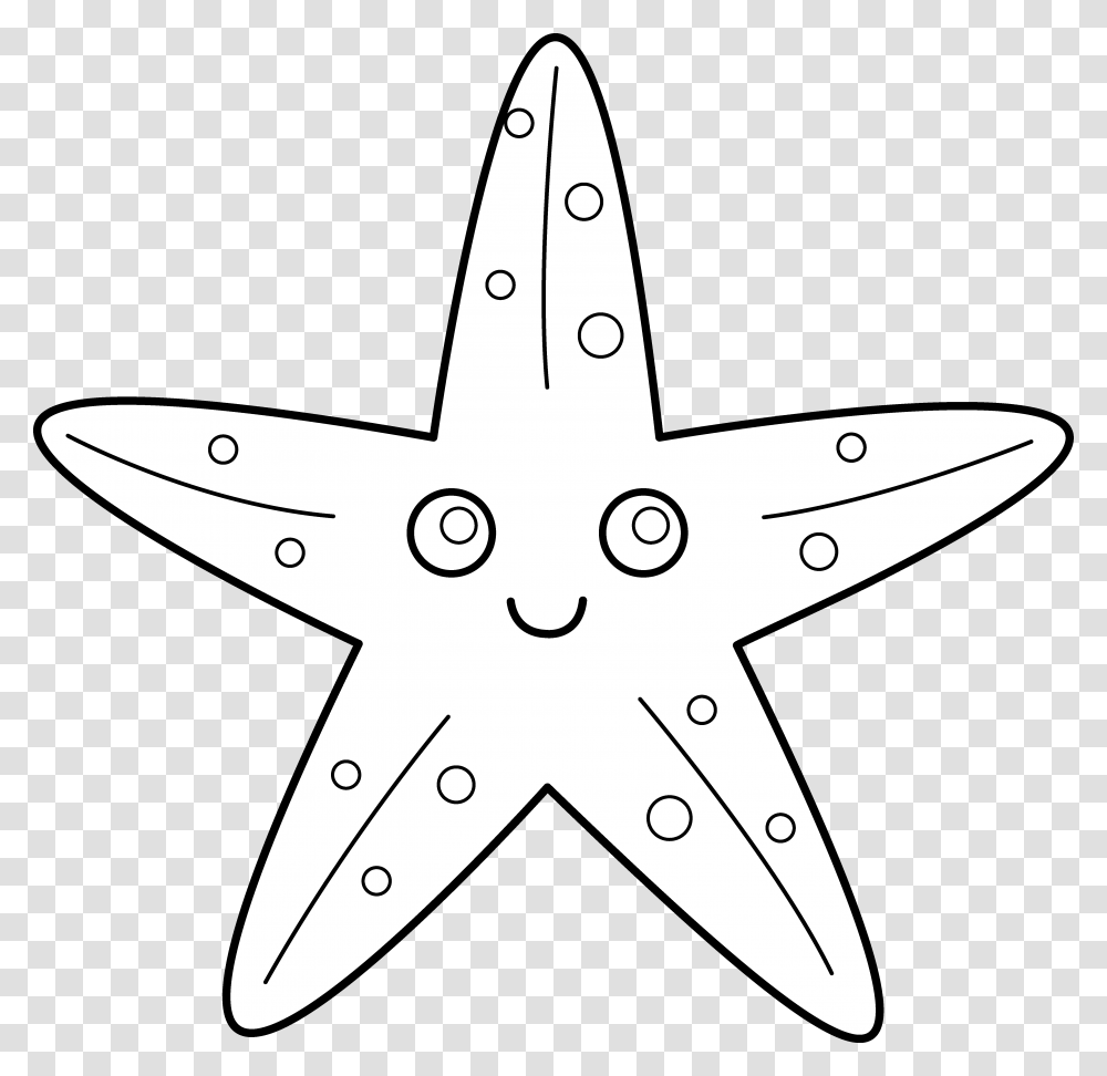 Detail Starfish Clipart Black And White Nomer 5
