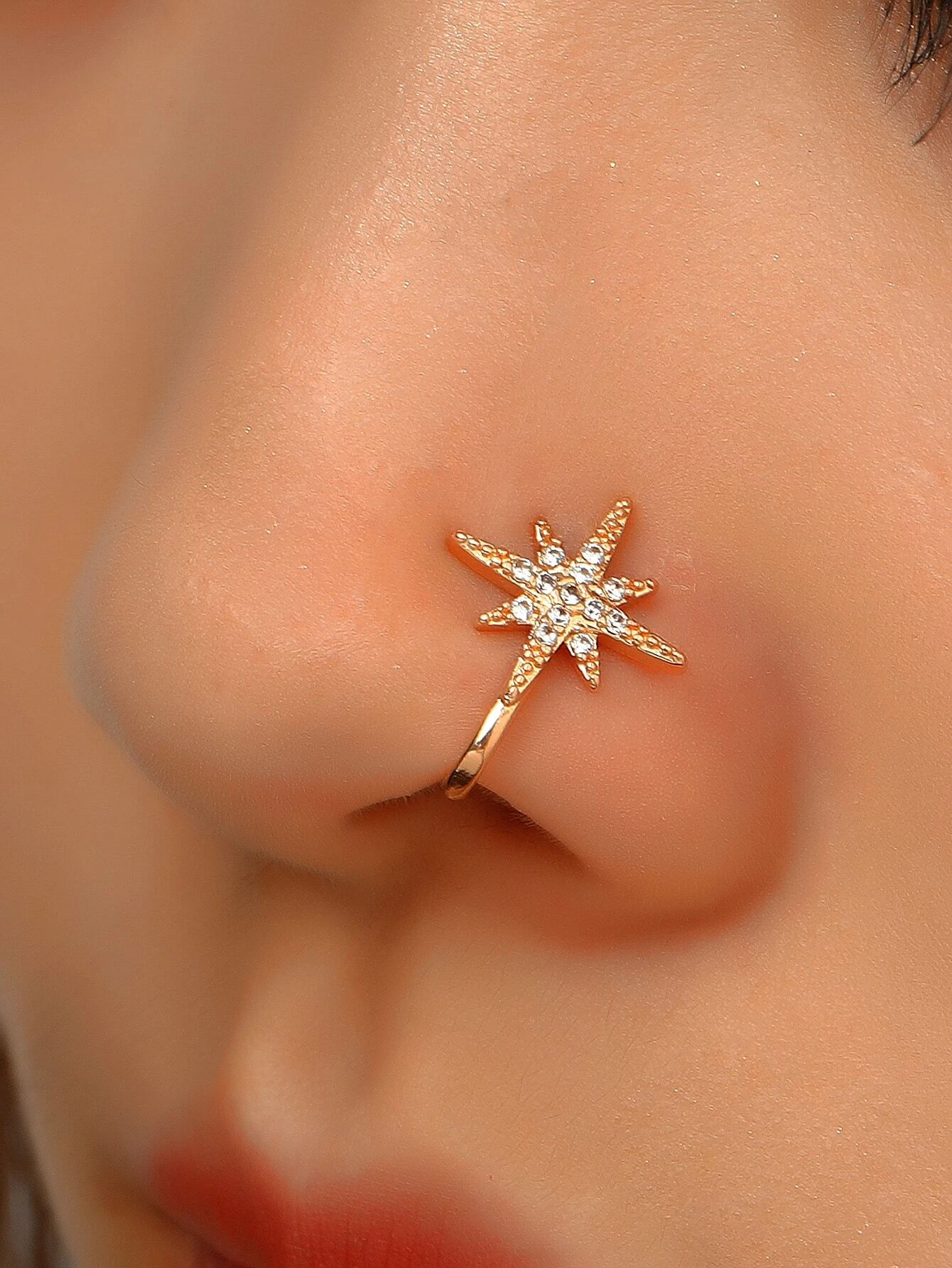 Detail Starfish Nose Ring Nomer 24
