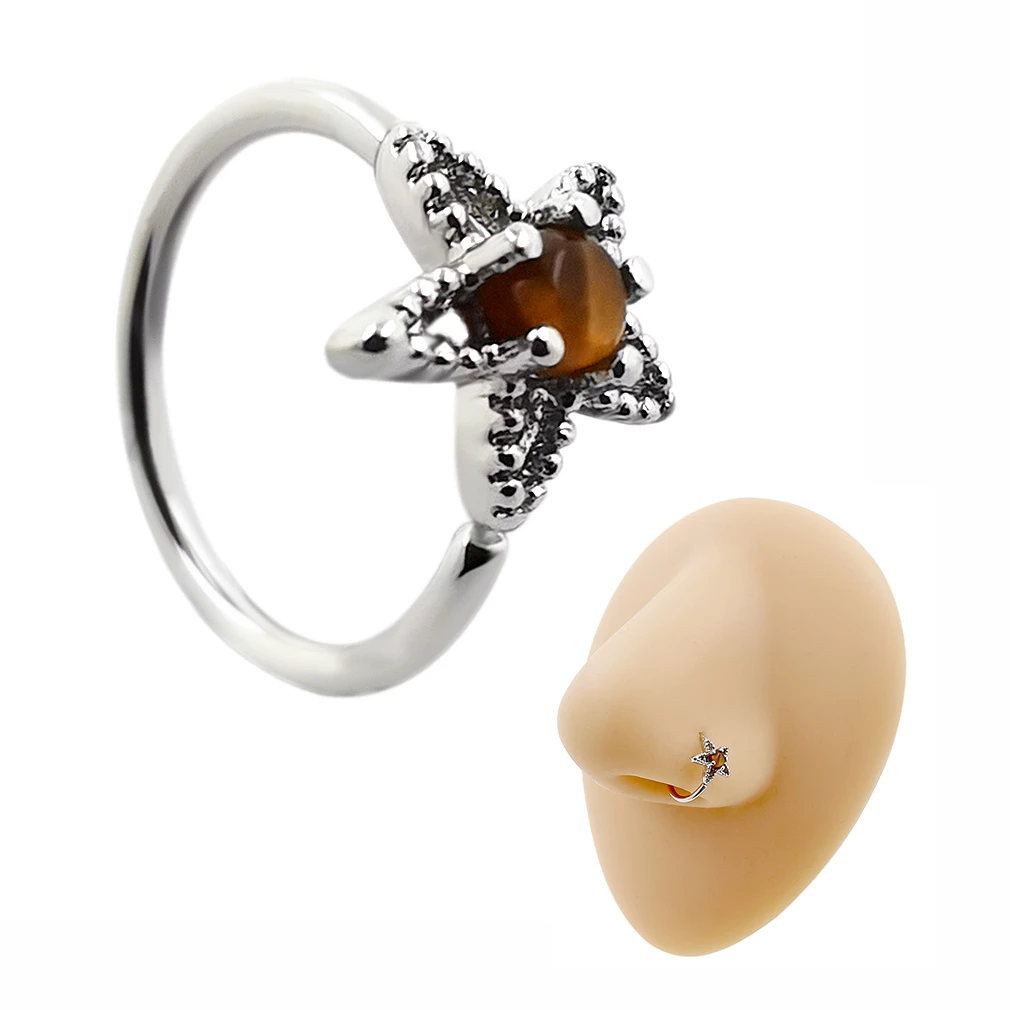 Detail Starfish Nose Ring Nomer 40