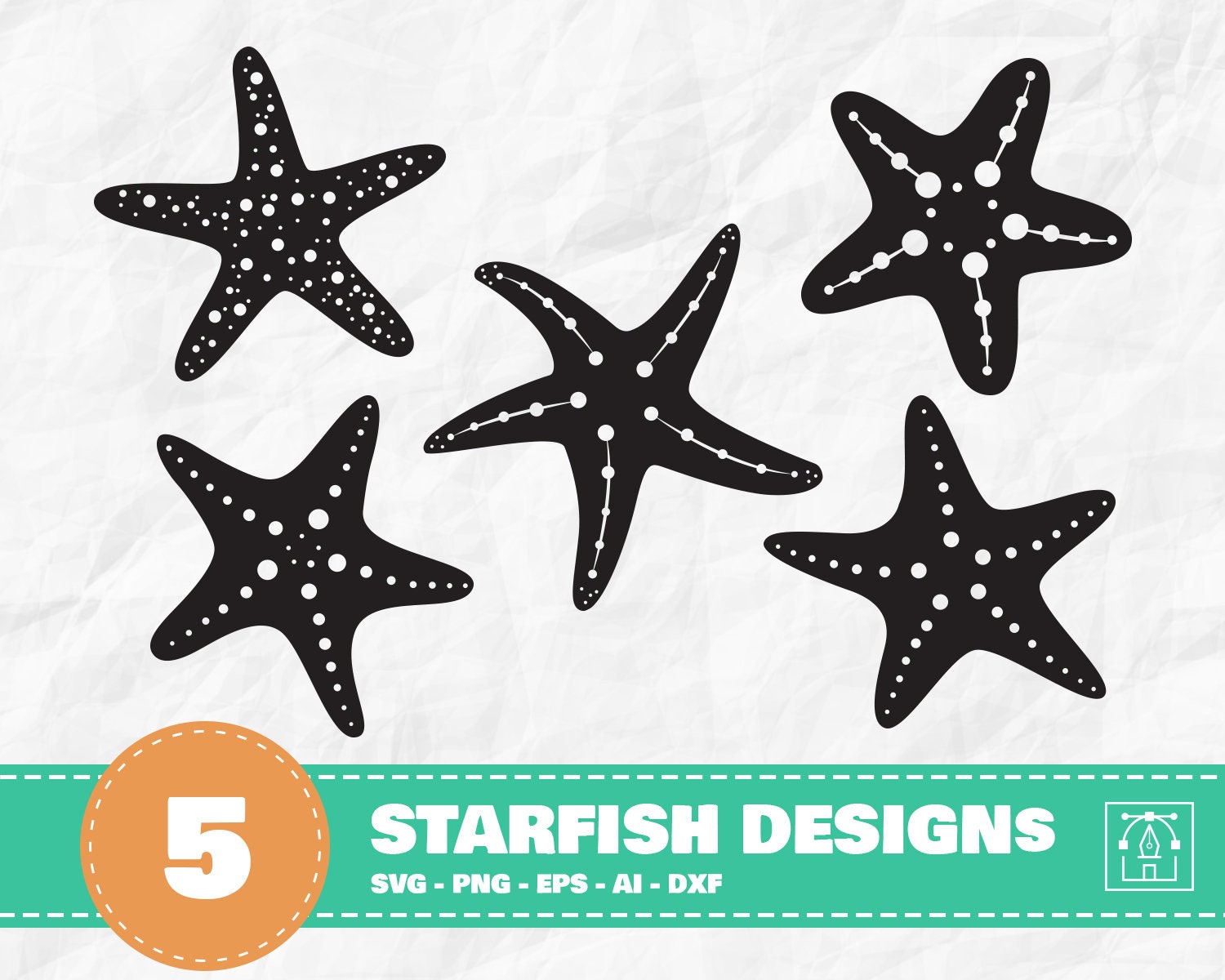 Detail Starfish Silhouette Clip Art Nomer 14