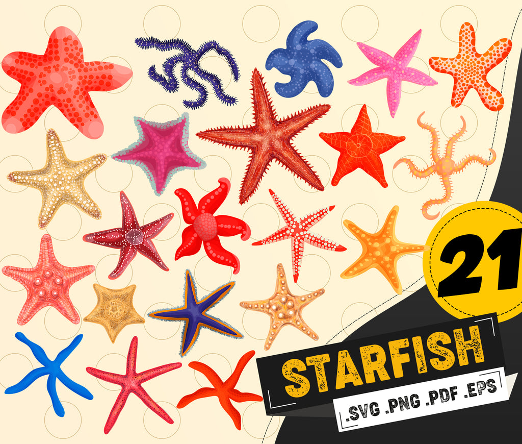 Detail Starfish Silhouette Clip Art Nomer 27