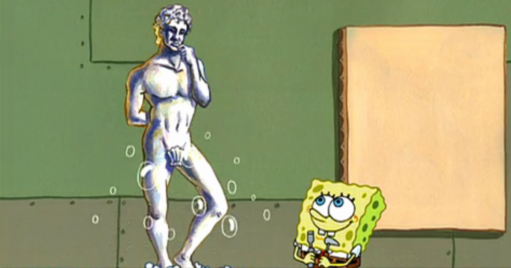 Detail Statue Of David Spongebob Nomer 3