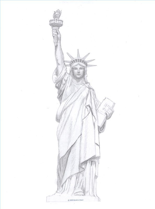 Statue Of Liberty Pencil Drawing - KibrisPDR