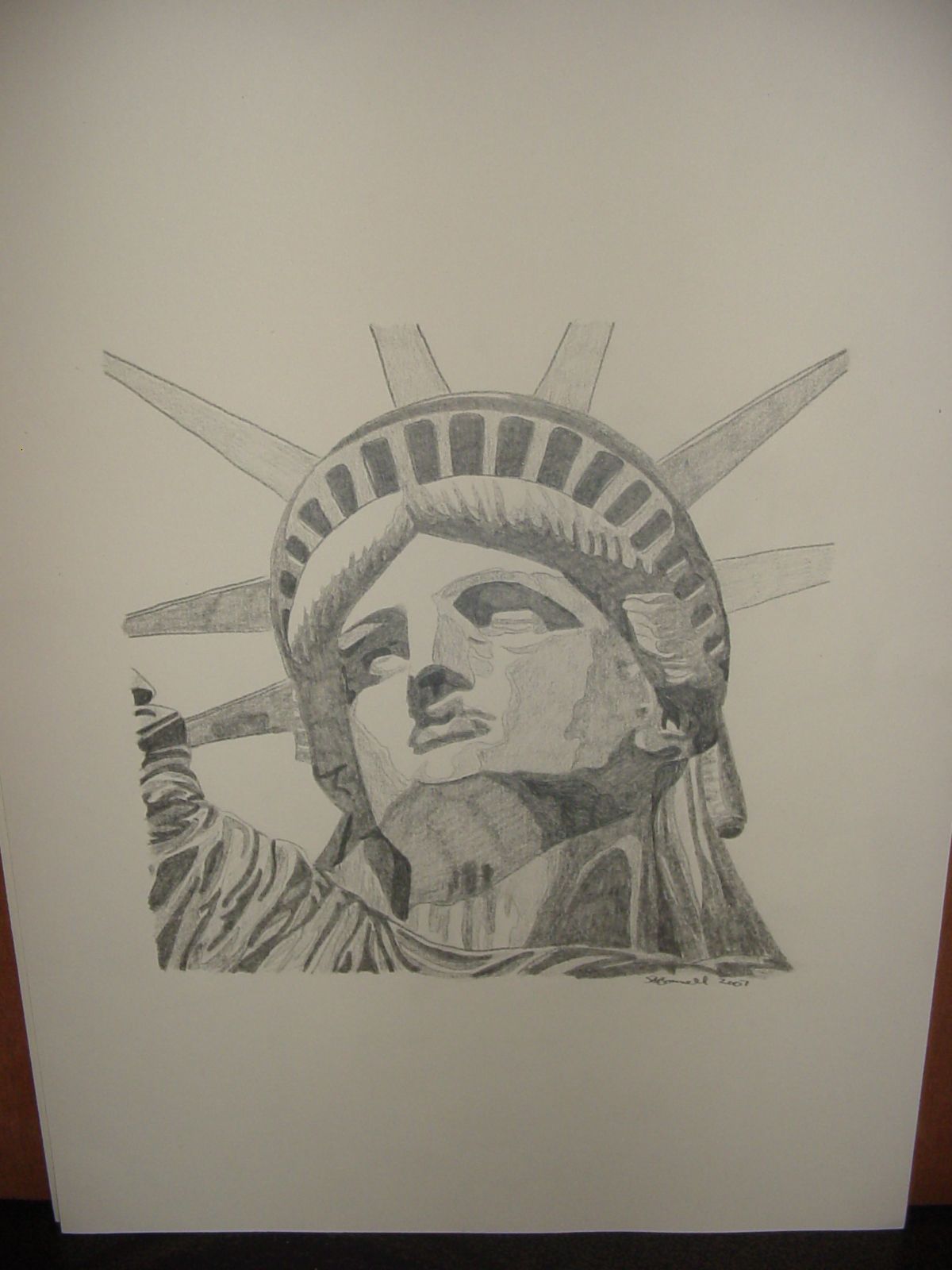 Detail Statue Of Liberty Pencil Drawing Nomer 2