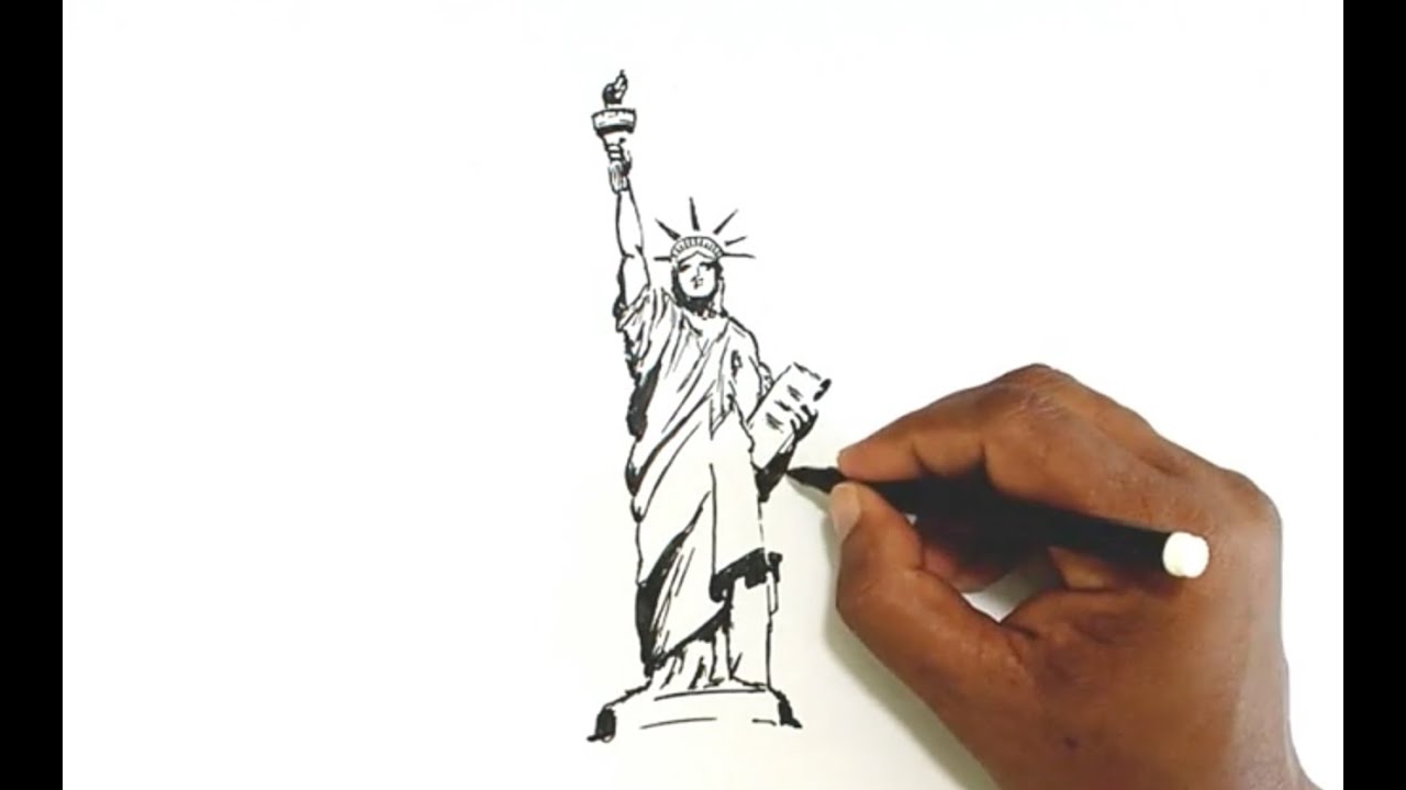 Detail Statue Of Liberty Pencil Drawing Nomer 14