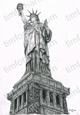 Detail Statue Of Liberty Pencil Drawing Nomer 15