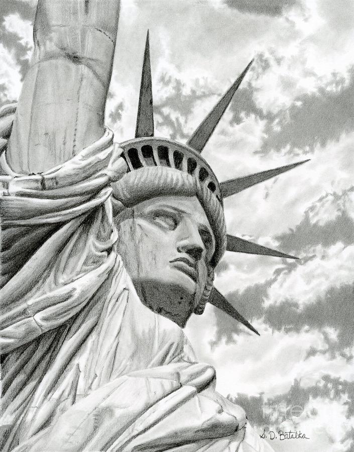 Detail Statue Of Liberty Pencil Drawing Nomer 26