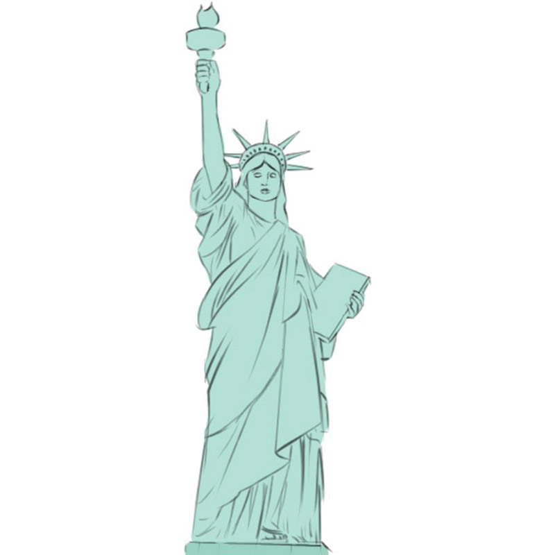 Detail Statue Of Liberty Pencil Drawing Nomer 30