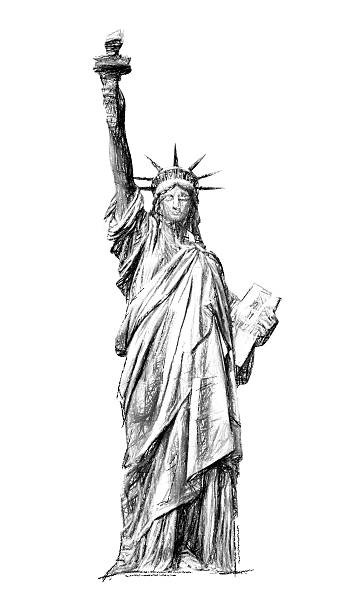 Detail Statue Of Liberty Pencil Drawing Nomer 43