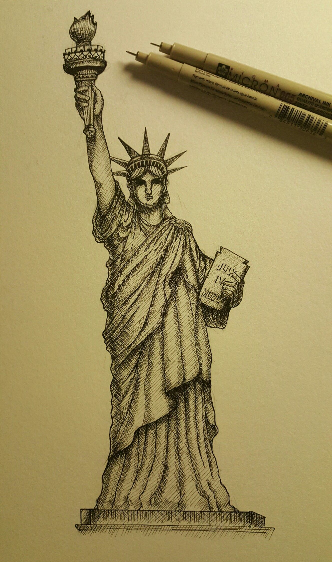 Detail Statue Of Liberty Pencil Drawing Nomer 6