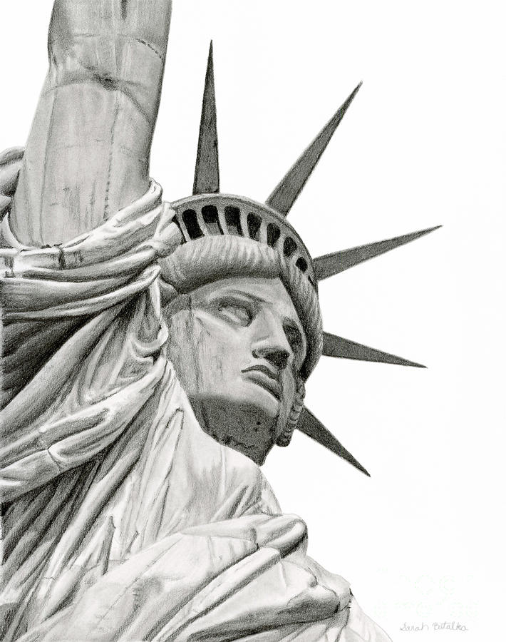 Detail Statue Of Liberty Pencil Drawing Nomer 7