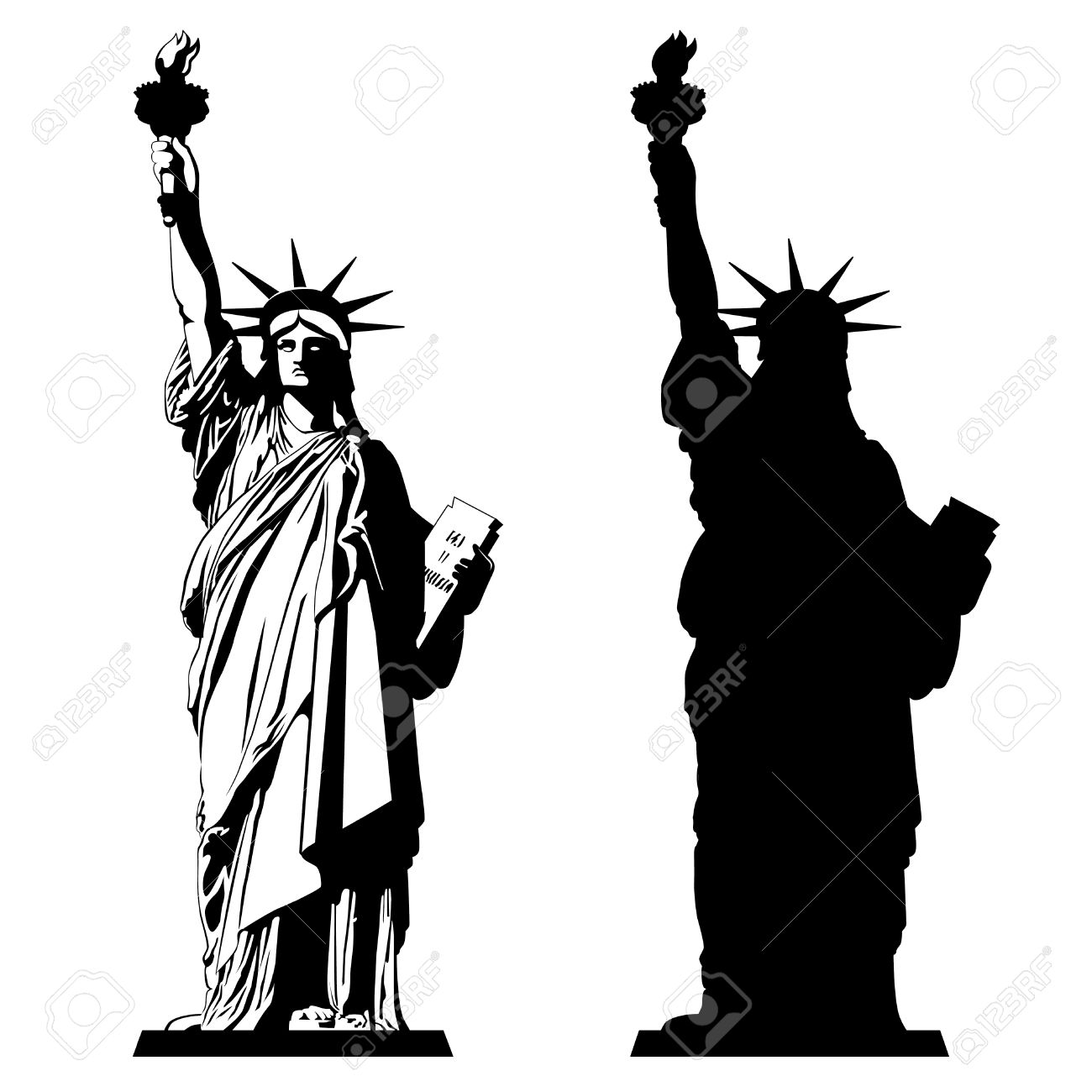 Detail Statue Of Liberty Silhouette Vector Nomer 18