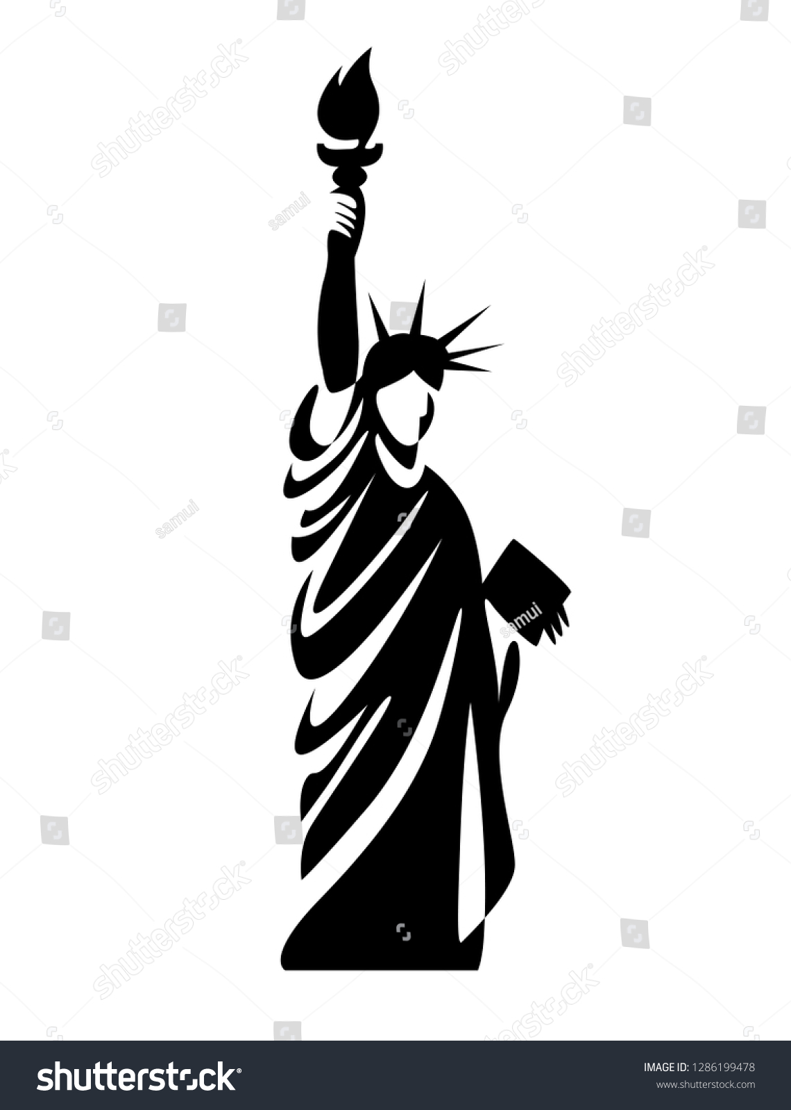 Detail Statue Of Liberty Silhouette Vector Nomer 32