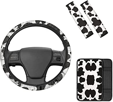 Detail Steering Wheel Cover Cow Print Nomer 2