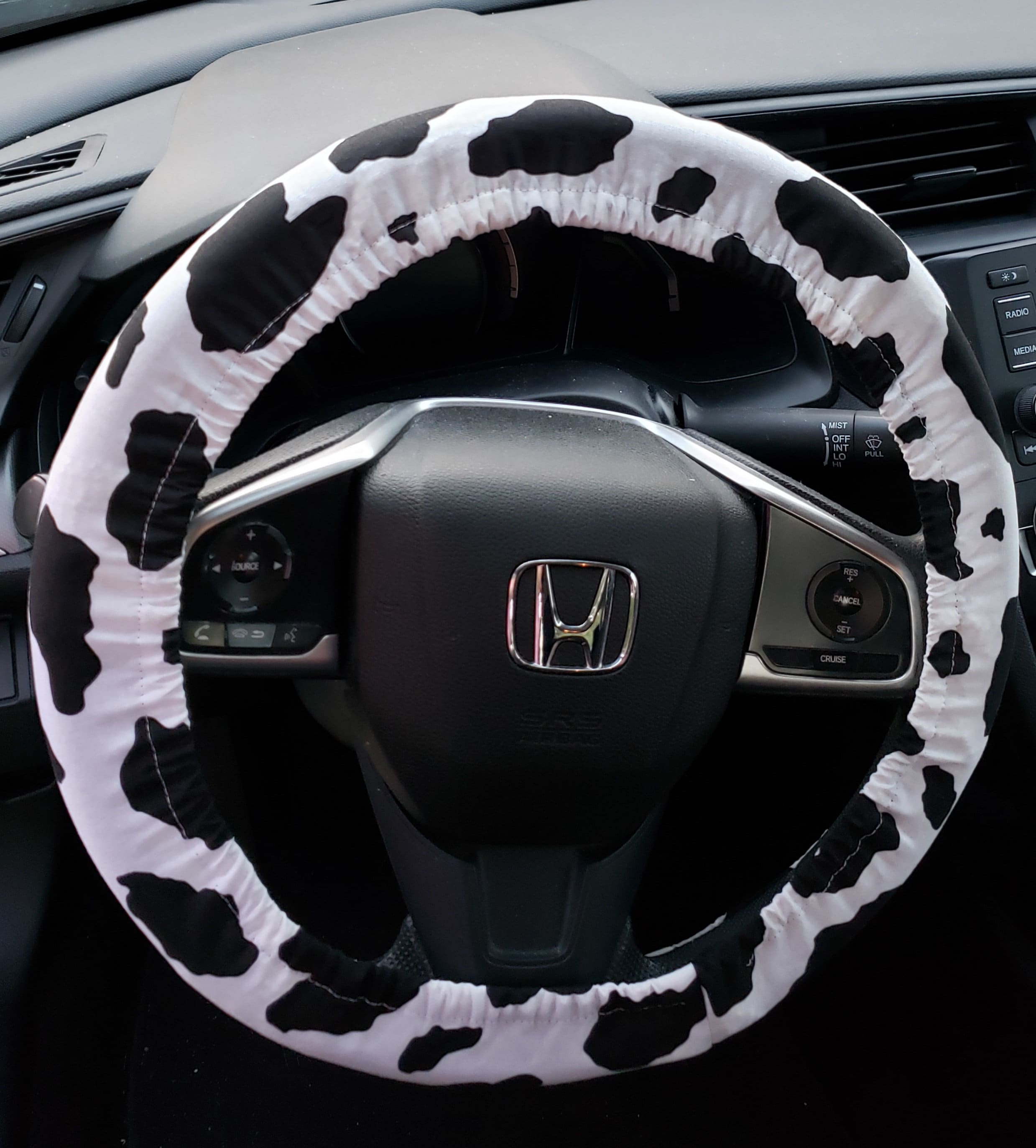 Detail Steering Wheel Cover Cow Print Nomer 18