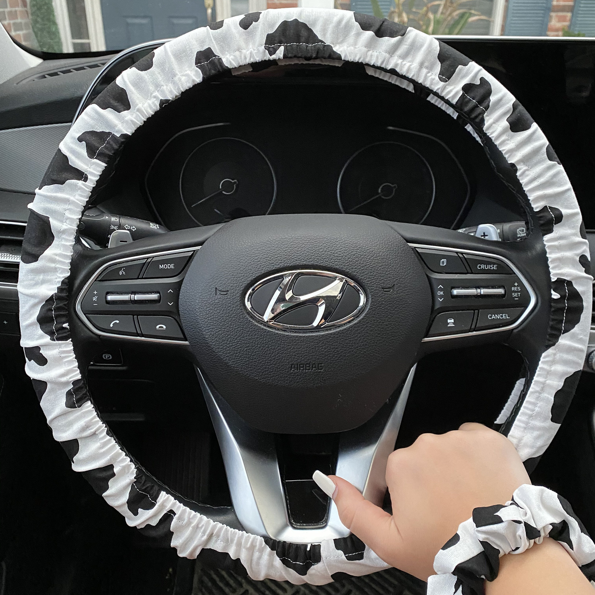 Detail Steering Wheel Cover Cow Print Nomer 36