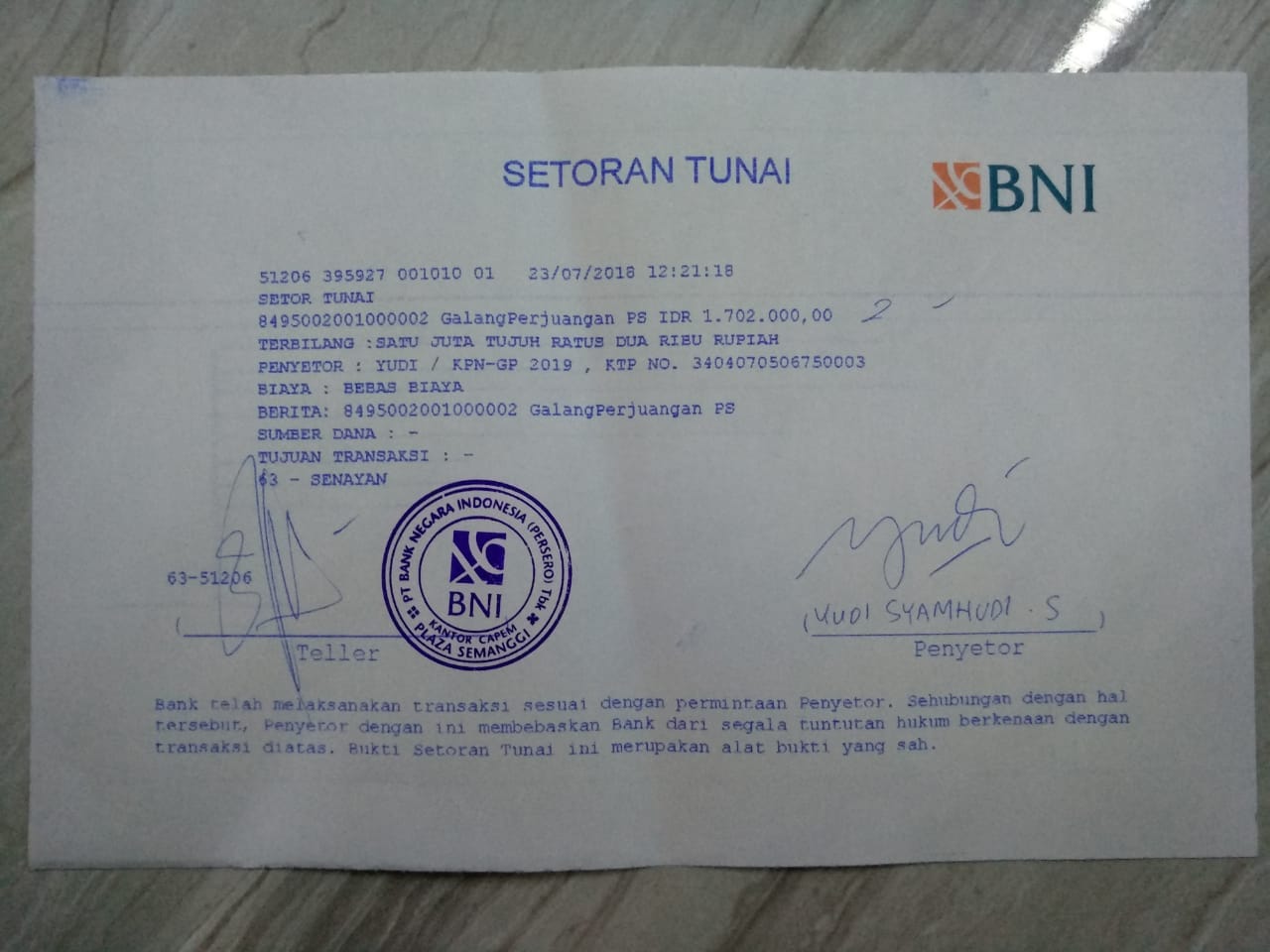 Detail Stempel Bank Bni Nomer 5