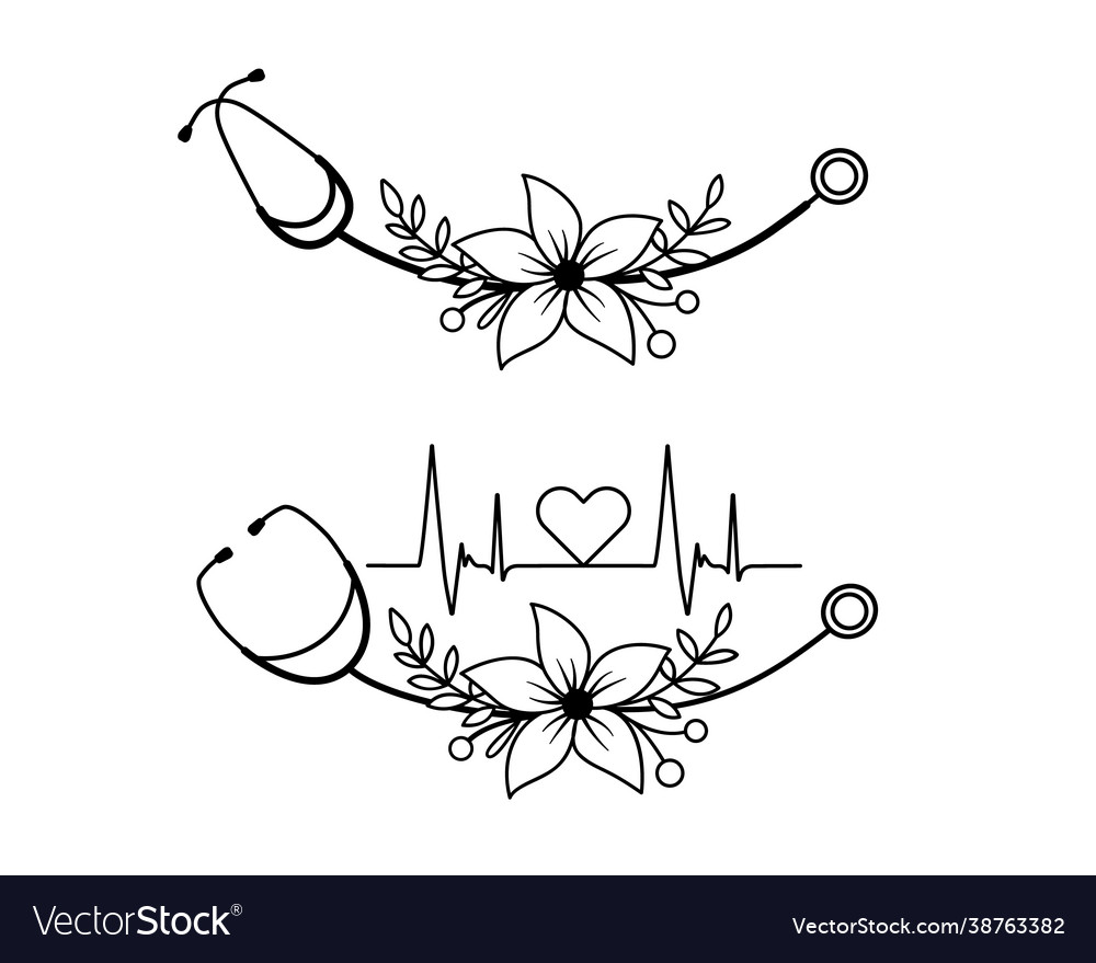 Detail Stethoscope With Flowers Clipart Nomer 2