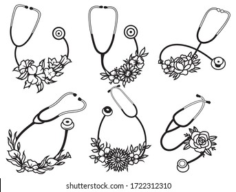 Detail Stethoscope With Flowers Clipart Nomer 11