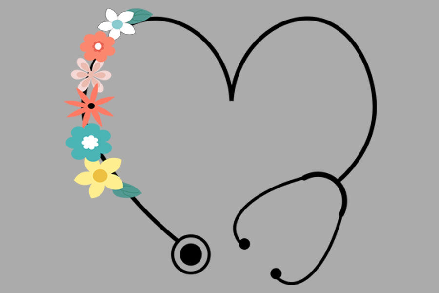 Detail Stethoscope With Flowers Clipart Nomer 16