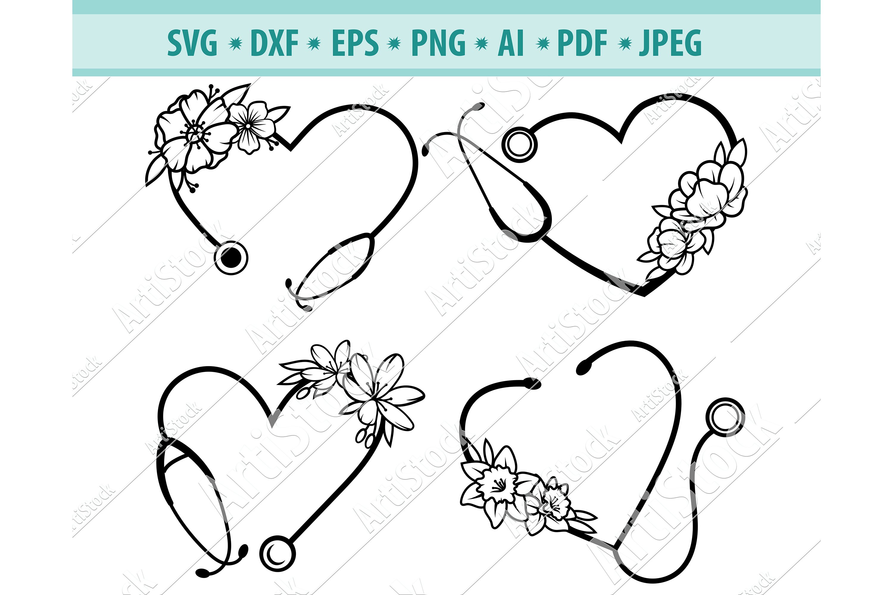 Detail Stethoscope With Flowers Clipart Nomer 47