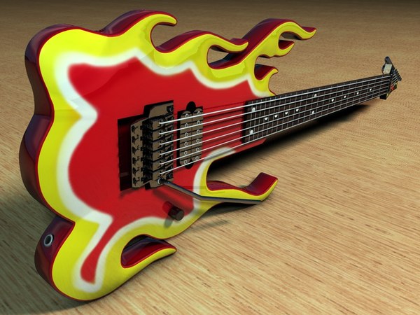 Detail Steve Vai Flame Guitar Body Nomer 13