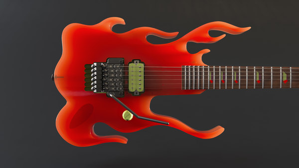 Detail Steve Vai Flame Guitar Body Nomer 4